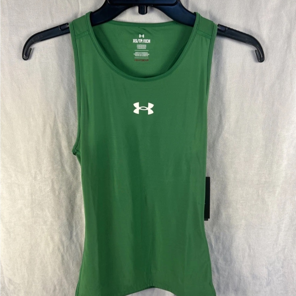 Under Armour HeatGear Compression Tank – XS (Green)